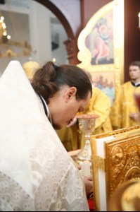 Божественная литургия в храме в честь Нерукотворного Образа Спасителя г. Саратова