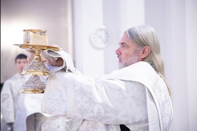 Митрополит Игнатий совершил Божественную литургию и чин Великого освящения воды в храме святителя Тихона, епископа Воронежского, Задонского чудотворца, г. Саратова