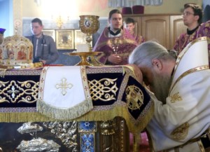 Крещальная литургия в Свято-Троицком кафедральном соборе г. Саратова