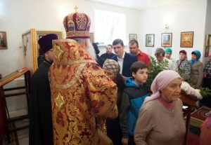 Божественная литургия в храме во имя святой блаженной Матроны Московской п.Красный Октябрь Саратовского района
