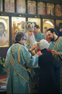 Вечерня в соединении с Божественной литургией свт. Иоанна Златоуста в храме в честь Благовещения Пресвятой Богородицы г.Вольска