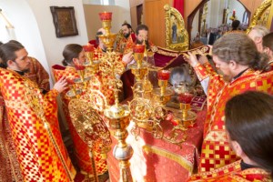 Божественная литургия в храме великомученика Георгия Победоносца г. Саратова