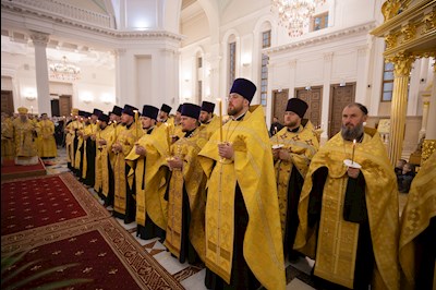 Всенощное бдение в Спасском кафедральном соборе г. Пензы