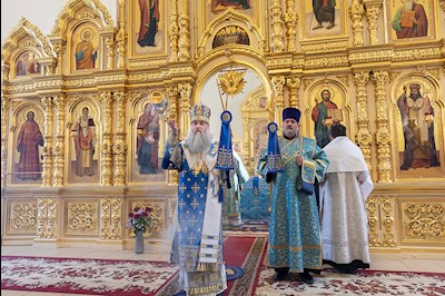 Божественная литургия в храме в честь Казанской иконы Божией Матери г. Саратова