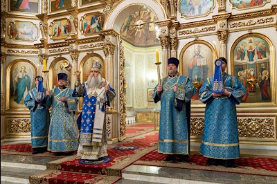 Всенощное бдение в храме Покрова Пресвятой Богородицы г. Саратова