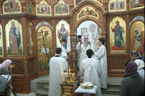 Божественная литургия в храме во имя святого равноапостольного великого князя Владимира г. Саратова