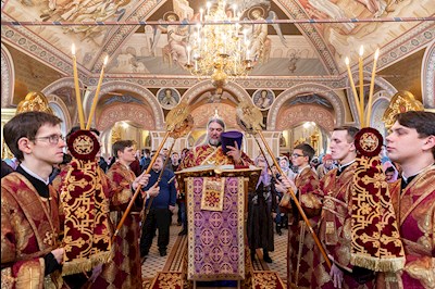 Божественная литургия в Свято-Троицком кафедральном соборе г. Саратова
