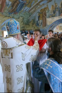 Крещальная литургия в Свято-Троицком кафедральном соборе г. Саратова