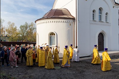 Великое освящение храма Сорока Севастийских мучеников г. Саратова и Божественная литургия в новоосвященном храме