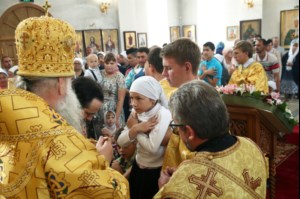 Божественная литургия в храме во имя святых первоверховных апостолов Петра и Павла г.Аткарска