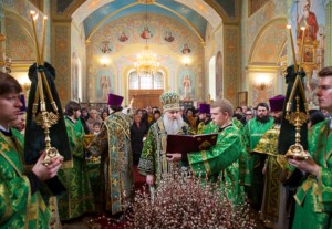 Божественная литургия в храме в честь Покрова Пресвятой Богородицы г.Саратова