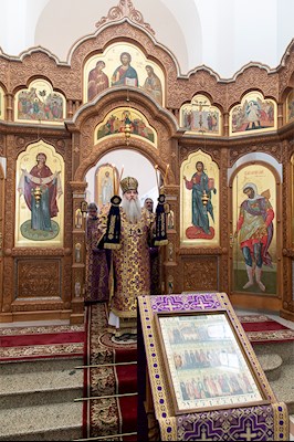 Божественная литургия в храме в честь святого равноапостольного великого князя Владимира г. Саратова