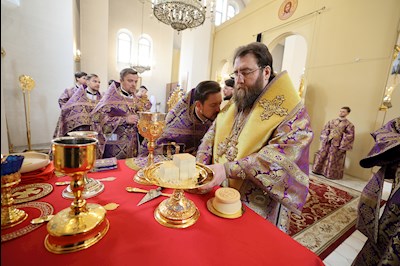 Митрополит Игнатий совершил Божественную литургию в соборном храме святителя Спиридона Тримифунтского г. Саратова