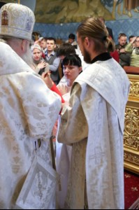 Крещальная литургия в Свято-Троицком кафедральном соборе г.Саратова