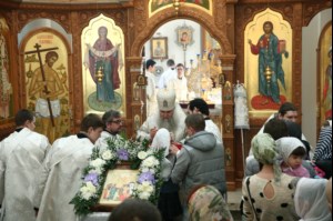 Божественная литургия в храме во имя святого равноапостольного великого князя Владимира г. Саратова