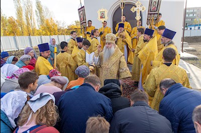 Великое освящение храма Сорока Севастийских мучеников г. Саратова и Божественная литургия в новоосвященном храме