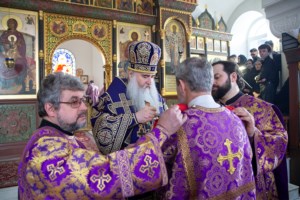 Литургия Преждеосвященных Даров в храме в честь иконы Божией Матери «Утоли моя печали» г. Саратова