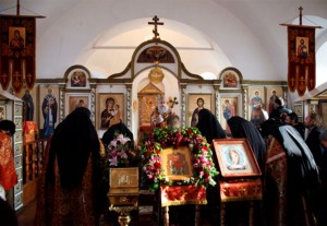 Божественная литургия в Спасо-Преображенском мужском монастыре г. Саратова