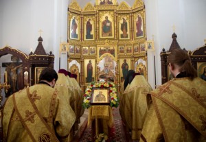 Божественная литургия в Свято-Иоанновском женском монастыре села Алексеевка Хвалынского района