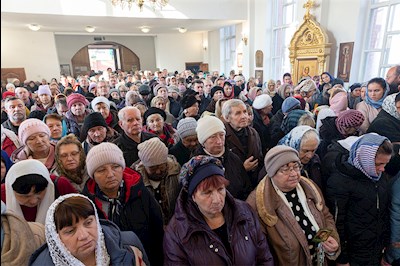 Божественная литургия в храме в честь Казанской иконы Божией Матери г. Саратова
