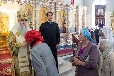Божественная литургия в Петропавловском храме г. Аткарска