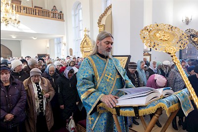 Божественная литургия в храме в честь Казанской иконы Божией Матери г. Саратова