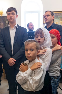 Божественная литургия в храме в честь Владимирской иконы Божией Матери с. Багаевка