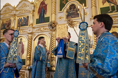 Всенощное бдение в храме в честь Казанской иконы Божией Матери р.п. Татищево