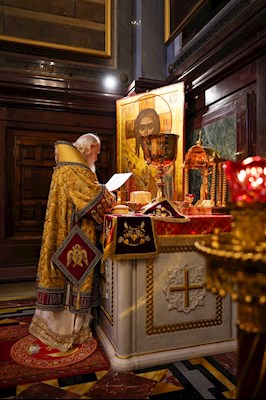 Митрополит Игнатий принял участие в Божественной литургии в Храме Христа Спасителя