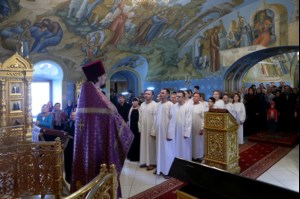 Крещальная литургия в Свято-Троицком кафедральном соборе г. Саратова
