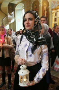 Пасхальная вечерня в храме Покрова Пресвятой Богородицы г.Саратова