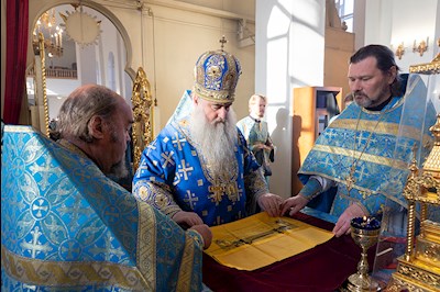 Божественная литургия в храме в честь Казанской иконы Божией Матери г. Саратова