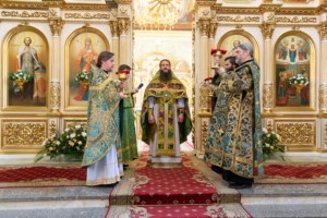 Божественная литургия в храме в честь Покрова Пресвятой Богородицы г. Саратова