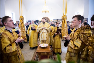 Митрополит Игнатий совершил Божественную литургию в храме во имя святителя Николая Японского г. Саратова