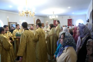 Божественная литургия в храме в честь иконы Божией Матери «Скоропослушница» г.Шиханы Вольского района
