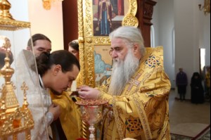 Божественная литургия в храме в честь Нерукотворного Образа Спасителя г. Саратова