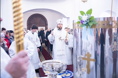 Митрополит Игнатий совершил Божественную литургию и чин Великого освящения воды в храме святителя Тихона, епископа Воронежского, Задонского чудотворца, г. Саратова