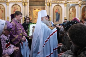 Божественная литургия и панихида в храме во имя Всех Святых, в земле Российской просиявших г. Саратова