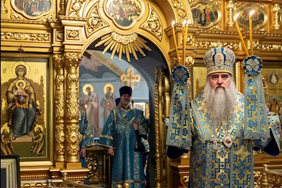 Утреня с чтением акафиста в Свято-Троицком кафедральном соборе г. Саратова