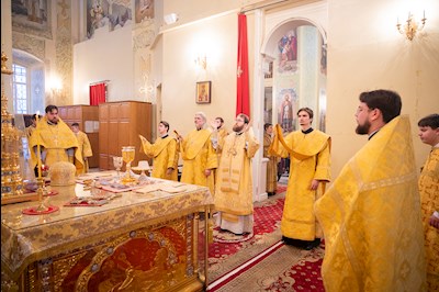 Митрополит Игнатий совершил Божественную литургию и молебен на новый год в Покровском соборе г. Саратова