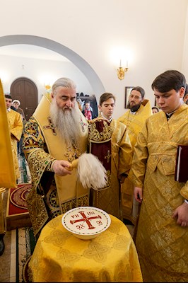 Божественная литургия в храме в честь святителя Иоанна Златоуста в п. Зональный г. Саратова