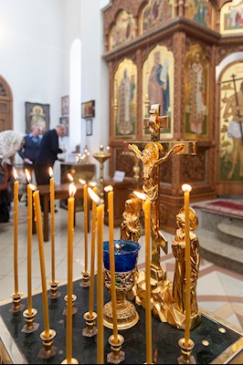 Божественная литургия в храме в честь святого равноапостольного великого князя Владимира г. Саратова