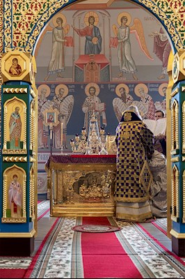Божественная литургия в Свято-Никольском мужском монастыре г. Саратова
