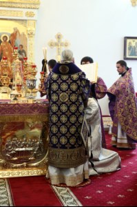 Божественная литургия в храме в честь Рождества Христова г.Саратова