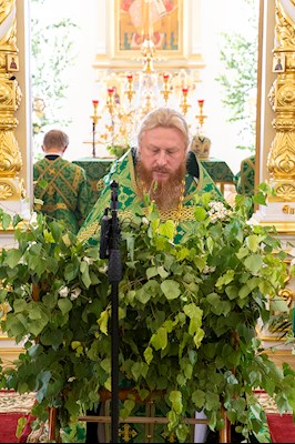 Божественная литургия в соединении с вечерней в Свято-Троицком кафедральном соборе г. Вольска