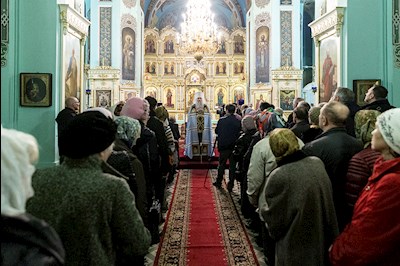 Всенощное бдение в храме в честь Сошествия Святого Духа г. Саратова