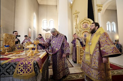 Митрополит Игнатий совершил Божественную литургию в соборном храме святителя Спиридона Тримифунтского г. Саратова