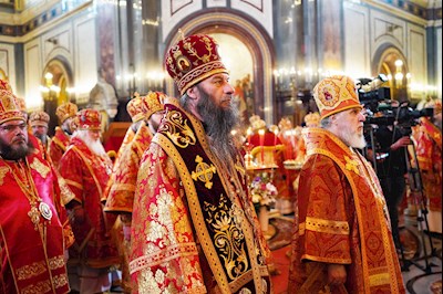 Митрополит Игнатий принял участие в Божественной литургии и торжествах в день тезоименитства Святейшего Патриарха Кирилла