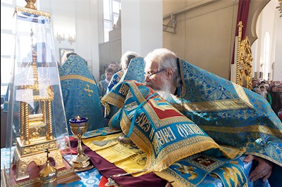 Божественная литургия в храме в честь Казанской иконы Божией Матери г. Саратова