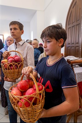 Божественная литургия в храме в честь Владимирской иконы Божией Матери с. Багаевка